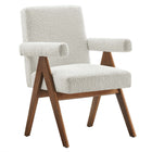Modway - Lyra Tissu Boucle Chaise de salle à manger Ensemble de 2 - Ivoire-Pieds non marqués