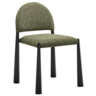 Modway - Hayley Tissu rembourré Fauteuil d’appoint de salle à manger - Feuille Noire-Fauteuil latéral polyvalent pour salle à manger