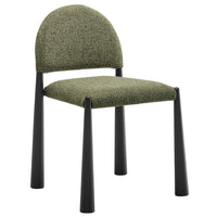 Modway - Hayley Tissu rembourré Fauteuil d’appoint de salle à manger - Feuille Noire-Fauteuil latéral polyvalent pour salle à manger