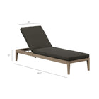 Modway - Northlake Terrasse extérieure Teck Chaise longue, Gris silex-Base de siège à lattes