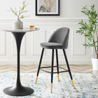 Modway - Cordial Performance Velvet Tabourets de bar - Gris - Ensemble de 2-Tissu résistant aux taches