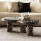 Modway - Elowen Terrasse extérieure Faux marbre Table basse, Empire-Conception de la base sur piédestal
