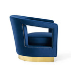 Modway - Frolick Performance Velvet Fauteuil - Marine-Coussinets de pied sans marque