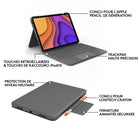 Logitech - Étui clavier Folio Touch pour iPad Air 11" (M2) / (M3) / (M4)et iPad Air (4e et 5e génération) - Graphite-Protection de niveau militaire: l’étui robuste, conforme à la norme MIL STD 810G, protège l’iPad Air contre les chocs et les rayures. La fermeture aimantée sécurisée maintient l’étui fermé lorsque vous êtes en déplacement