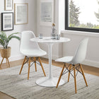Modway - Lippa Rond de 28 po Faux marbre Table à manger, Blanc-Socle métallique résistant aux éclats