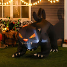 HOMCOM - Chat noir accroupi gonflable Airblown de 6 pieds pour décor d'extérieur Halloween - Noir-Fabriqué en tissu polyester résistant aux intempéries 