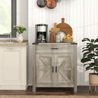 HOMCOM - Buffet 30,5 po L - gris-Convient à la salle à manger, la cuisine, le salon et l'entrée s'utilise comme bar à café, buffet ou meuble de rangement 