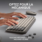 Logitech - POP Keys Clavier mécanique sans fil avec touches emoji personnalisables - Brume-Multidispositifs : Couplez POP Keys jusqu'à 3 appareils et changez via les touches Easy-Switch. Connexion Bluetooth ou récepteur USB Logi Bolt, sur Windows, macOS, Chrome OS, Android, iPadOS ou iOS