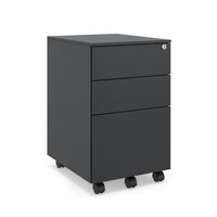 Ceha Canada - Coffrets métalliques à 3 tiroirs - Noir-UTILISATION EFFICACE DE L'ESPACE ET SÉCURITÉ : Optimisez votre classement avec cette armoire de classement compacte qui offre un ample rangement sans occuper beaucoup d'espace au sol. Soyez assuré de la sécurité et de la confidentialité de vos documents grâce à la serrure à clé incluse