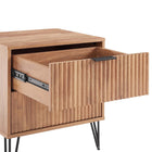 Manhattan Comfort - Table de nuit moderne DUMBO 51 cm à 2 tiroirs - Brun doré-Pieds évasés en métal doré élégants ajoutant une touche de design mode et de durabilité