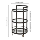Hudson&Canal - Chariot de bar rond Hause 21" de largeur - Bronze noirci-8