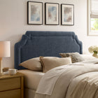Modway - Magnolia Tissu rembourré Tête de lit Queen size - Bleu ardoise-Tuyauterie de contraste