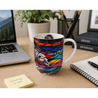 Oscardo - Tasse porcelaine « Salmon Hunter » de Don Chase - 485 ml-Passe au micro-ondes et au lave-vaisselle - Conçu pour une utilisation quotidienne pratique et un nettoyage sans effort