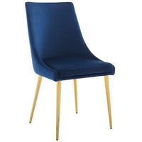 Modway - Viscount Accent moderne Performance Velvet Chaise à manger - Marine-Chaise à manger vintage moderne d’accent