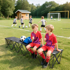 Outsunny - Banc d'équipe pliant portable 6 places pour sports de plein air-Cadre avec revêtement en poudre et tissu résistant aux éclaboussures supportant chacun 243 lb (110 kg)  