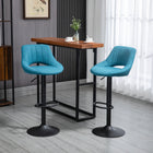 HOMCOM - Tabourets de bar pivotants à hauteur de comptoir réglable - bleu - paquet de 2-La hauteur du siège est réglable à la hauteur du comptoir ou du bar. Le siège pivotant assure une rotation libre 
