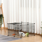 PawHut - Parc pour cochons d’Inde et lapins 16 panneaux avec porte - taille de chaque panneau 14 po x 18 po-Le design DIY vous permet de transformer rapidement l’enclos d’un parc de jeu en chenil, s’adaptant aux besoins de votre animal 