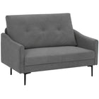 HOMCOM - Canapé 2 places avec dossier capitonné à boutons - gris-La mousse à haute résilience offre un soutien confortable, soulageant la fatigue 