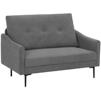 HOMCOM - Canapé 2 places avec dossier capitonné à boutons - gris-La mousse à haute résilience offre un soutien confortable, soulageant la fatigue 