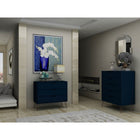 Manhattan Comfort - Rockefeller ensemble de commodes de chambre à coucher style milieu du siècle moderne - Tatiana bleu minuit - ensemble de 2-Choisissez le design de votre poignée lorsque le produit est chez vous Option pour une poignée découpée ou un look affleurant