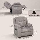 HOMCOM - Fauteuil de massage inclinable avec moteur silencieux - brun-Recharge USB sur la télécommande et deux poches latérales pour garder les essentiels alimentés et à portée de main 