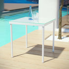 Modway - Harmony Terrasse extérieure Aluminium Table d’appoint - Blanc-Surface en verre trempé de qualité
