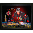 Brady Tkachuk 16x20 Skyline impression Ottawa Senators - Impression encadree - 20" x 16"-Qualité supérieure - virtual frames