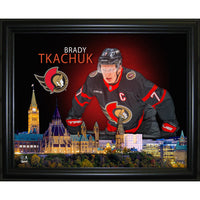 Brady Tkachuk 16x20 Skyline impression Ottawa Senators - Impression encadree - 20" x 16"-Qualité supérieure - virtual frames