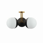 Modway - Stellar 3-Lumière Lumière de plafond semi-encastrée - Laiton satin opale-Éclairage de plafond moderne à 3 lumières