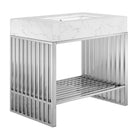 Modway - Gridiron 36" Vanette de salle de bain - Argent blanc-Vanité de salle de bain moderne