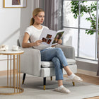 HOMCOM - Fauteuil d’appoint moderne avec large assise lounge - capitonné à boutons pour chambre à coucher - blanc crème - Paquet de 2-Le panneau multicouche et les quatre pieds en acier offrent un soutien solide à chaque chaise 
