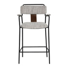 Zuo - Couva Tabouret de comptoir - Gris Tweed - Ensemble de 2-Tissu chenille doux
