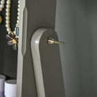 HOMCOM - Armoire à bijoux avec miroir - 18,4 po L x 14,4 po l x 59,6 po H - gris-Assemblage requis 