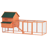 PawHut - Poulailler 137 po avec enclos et pondoir - orange-Beaucoup d'espace pour se déplacer dans l'enclos protégé tout en permettant à votre troupeau d'accéder à l'herbe, au sol et à l'extérieur 