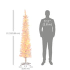 HOMCOM - Sapin de Noël artificiel de 6 pi avec lumières LED colourées - blanc-Les lumières LED consomment peu d'énergie et sont froides au toucher  