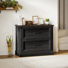 HOMCOM - Classeur 2 tiroirs, support d’imprimante pour bureau à domicile - noir-Un design classique de style ferme ajoute une touche d’élégance à votre intérieur 