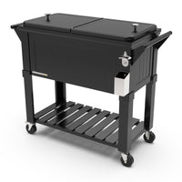 Permasteel - Glacière de patio style mobilier 80 pintes avec séparateur - noire-Sa grande capacité de 80 pintes offre un espace généreux pouvant contenir jusqu’à 110 canettes de 12 oz, plus de la glace.