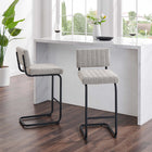 Modway - Parity Boucle Tabourets de comptoir - Taupe noir - Ensemble de 2-Chenal Touffé