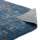 Modway - Minu Treillis floral vieilli Tapis de 5 pi l x 8 pi L - Bleu foncé, jaune et orange-Haute densité / Tissé à la machine