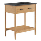 Modway - Zaire 30" Vanette de salle de bain - Noir naturel-MDF et caoutchouc