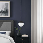 Modway - Stellar 1-Lumière Lumière suspendue - Nickel poli à l’opale-Auvent de plafond avec adaptateur pivotant