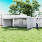 Outsunny - Tente auvent d'extérieur pliante 10 pi l x 20 pi L avec sac de transport - Blanc-Structure en acier solide et pieds réglables pour un soutien stable là où c'est nécessaire