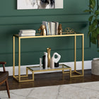 Hudson&Canal - Console Athena 47,75" L - Laiton-Une finition en laiton doré fabriquée à la main est appliquée sur le cadre en acier