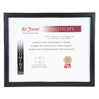St. James - Cadre pour documents/certificats - 8,5 x 11 po avec passe-partout ou 11 x 14 po sans passe-partout - noir-Convient aux certificats de 8,5 × 11 po avec le passe-partout inclus ou aux documents de 11 × 14 po sans passe-partout