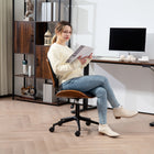 HOMCOM - Chaise de bureau pivotante à 360-degrés avec roulettes et sans accoudoirs - noir-Similicuir facile à nettoyer et rembourrage en mousse pour un confort luxueux