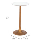 Zuo - Auray Table de bar - Blanc/Or-6