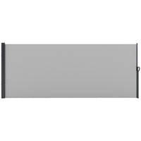 Outsunny - Store latéral rétractable - 13 pi x 5 pi - gris clair-Auvent de jardin avec revêtement PU UV30+ protège du vent, du soleil et des rayons ultraviolets
