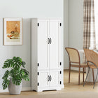 HOMCOM - Armoire de cuisine garde-manger 60 po avec étagères - blanc-Équipé d'un dispositif anti-basculement 