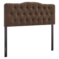 Modway - Annabel Mélange de lin premium Tête de lit Queen, Cacao-Sellerie premium en mélange de lin