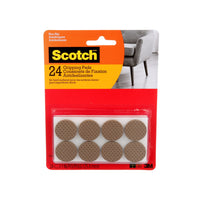 Scotch - Coussinets de fixation antidérapants, bruns, 25,4 mm (1 po), Paquet de 24-Les coussinets texturés offrent une traction fiable